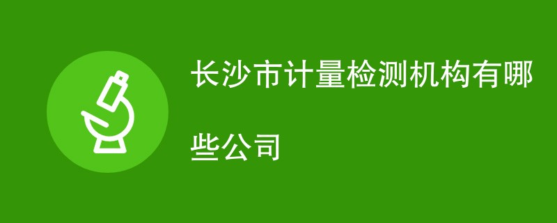 长沙市计量检测机构有哪些公司