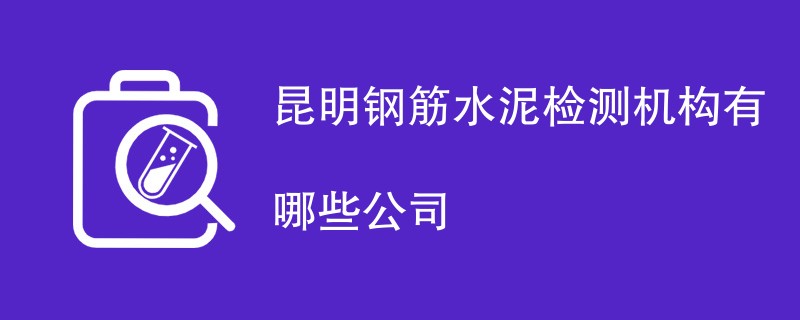 昆明钢筋水泥检测机构有哪些公司