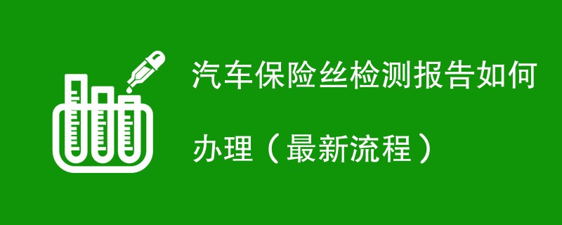 汽车保险丝检测报告如何办理（最新流程）