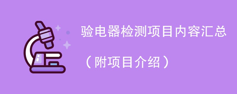 验电器检测项目内容汇总（附项目介绍）