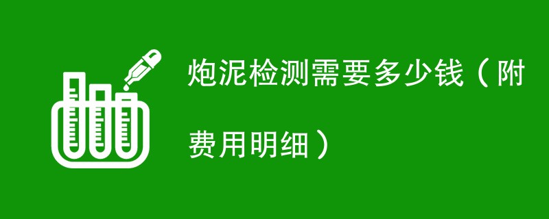 炮泥检测需要多少钱（附费用明细）