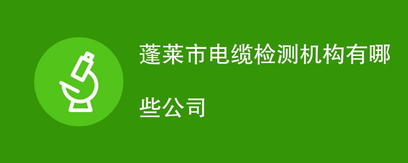 蓬莱市电缆检测机构有哪些公司