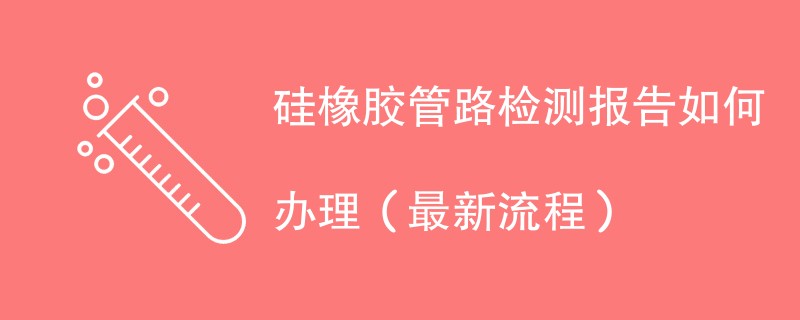 硅橡胶管路检测报告如何办理（最新流程）