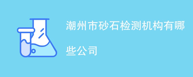 潮州市砂石检测机构有哪些公司