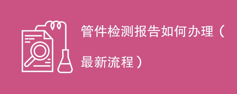 管件检测报告如何办理（最新流程）