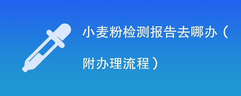 小麦粉检测报告去哪办（附办理流程）