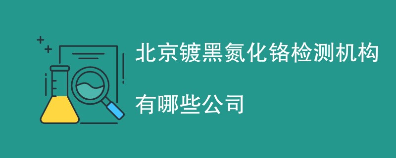 北京镀黑氮化铬检测机构有哪些公司