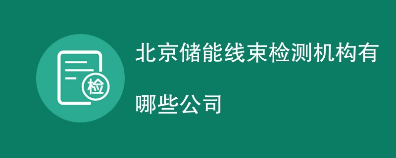 北京储能线束检测机构有哪些公司