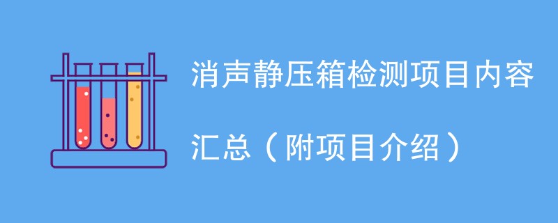 消声静压箱检测项目内容汇总（附项目介绍）