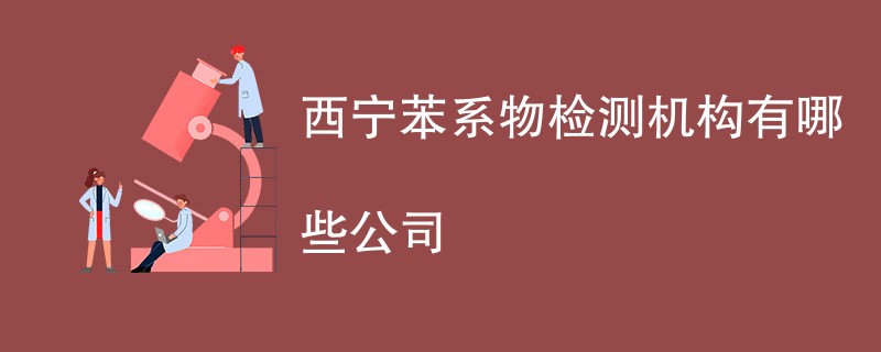 西宁苯系物检测机构有哪些公司