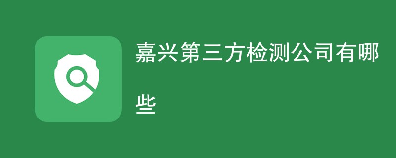 嘉兴第三方检测公司有哪些