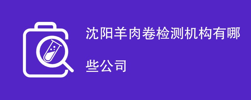 沈阳羊肉卷检测机构有哪些公司