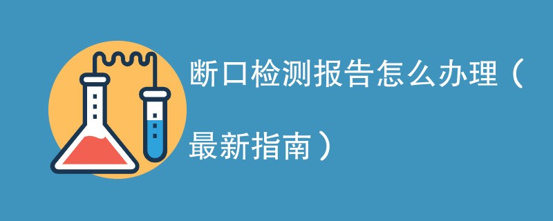 断口检测报告怎么办理（最新指南）