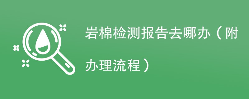 岩棉检测报告去哪办（附办理流程）