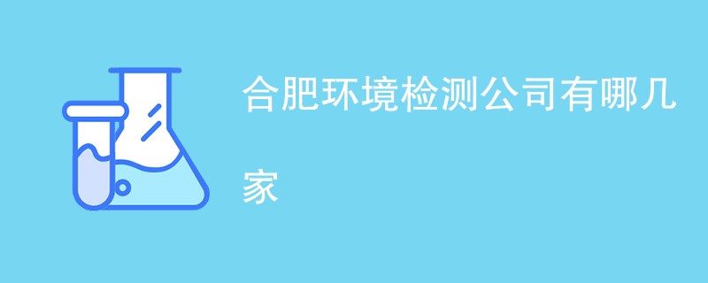 合肥环境检测公司有哪几家