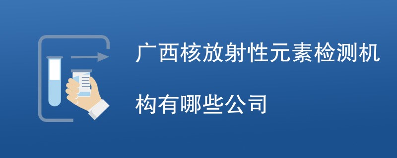 广西核放射性元素检测机构有哪些公司