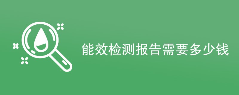 能效检测报告需要多少钱