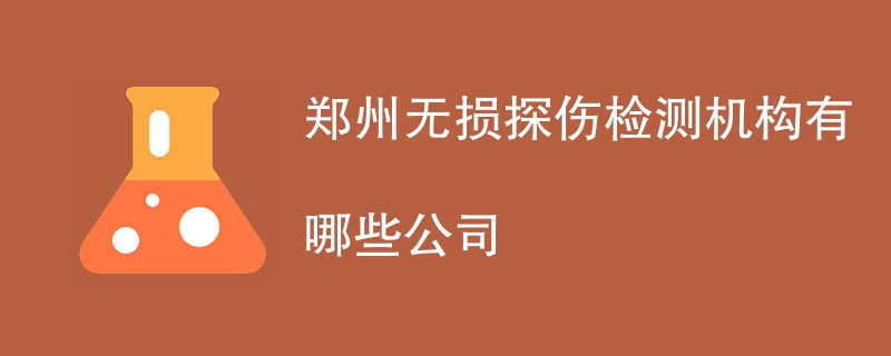 郑州无损探伤检测机构有哪些公司