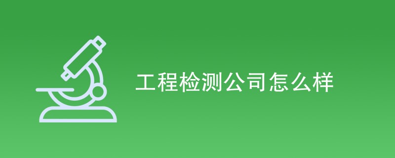 工程检测公司怎么样