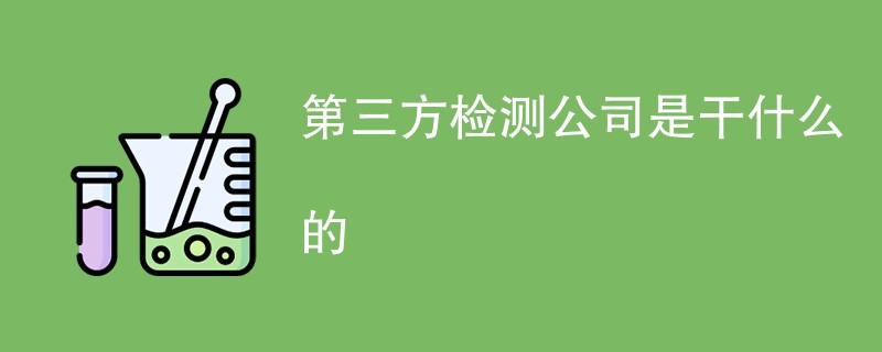 第三方检测公司是干什么的