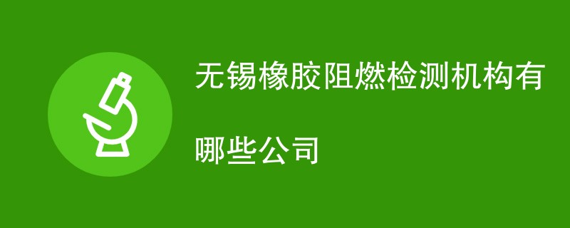 无锡橡胶阻燃检测机构有哪些公司