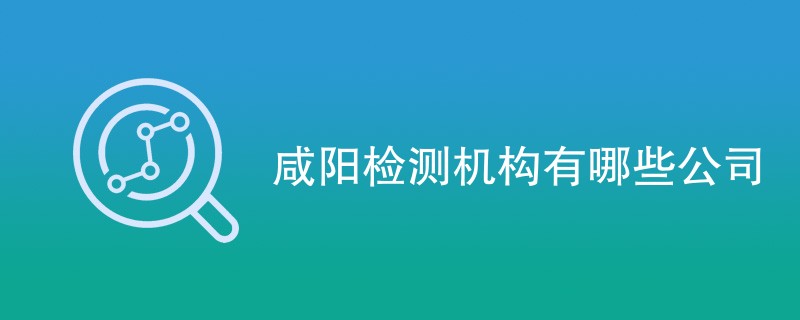 咸阳检测机构有哪些公司