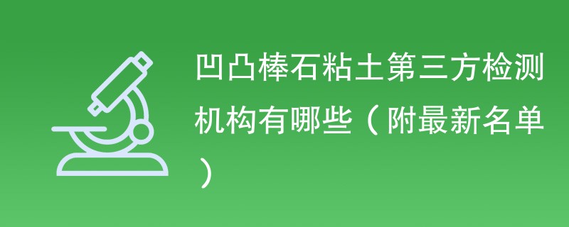 凹凸棒石粘土第三方检测机构有哪些（附最新名单）