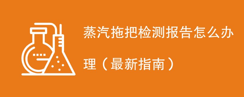 蒸汽拖把检测报告怎么办理（最新指南）