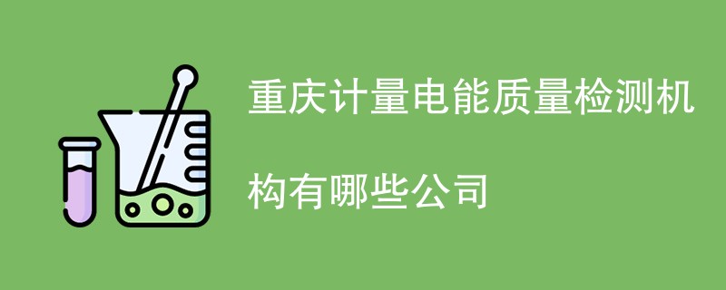 重庆计量电能质量检测机构有哪些公司