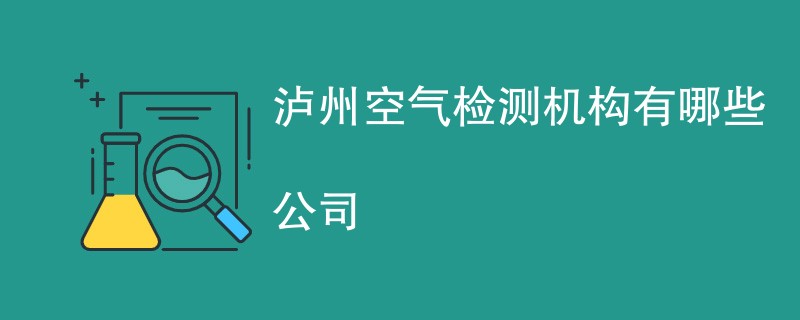 泸州空气检测机构有哪些公司