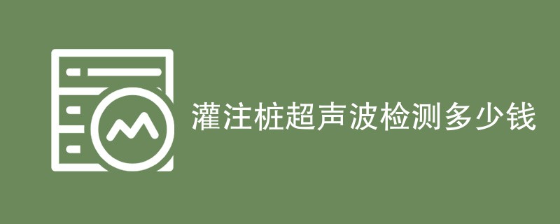 灌注桩超声波检测多少钱