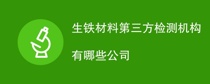 生铁材料第三方检测机构有哪些公司