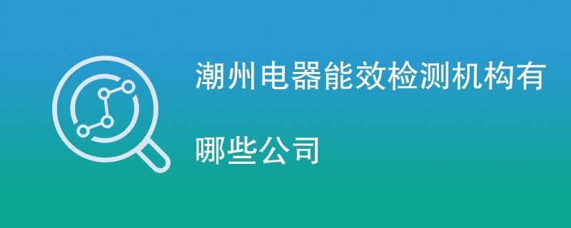 潮州电器能效检测机构有哪些公司