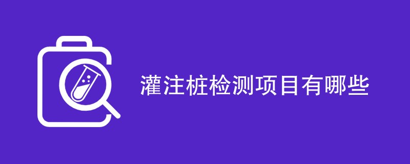 灌注桩检测项目有哪些