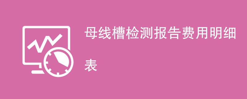 母线槽检测报告费用明细表