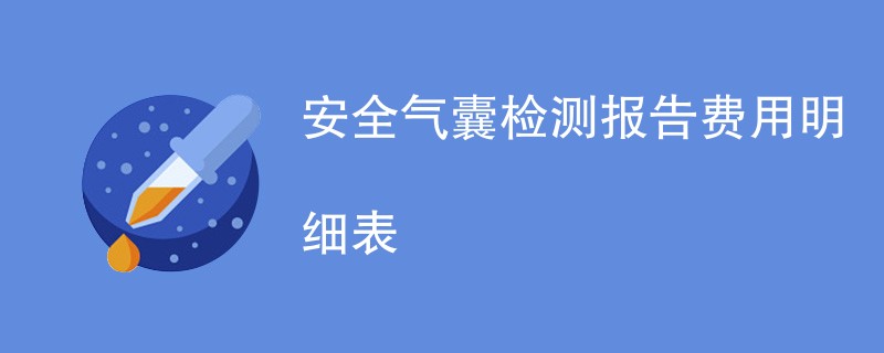 安全气囊检测报告费用明细表