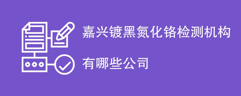 嘉兴镀黑氮化铬检测机构有哪些公司