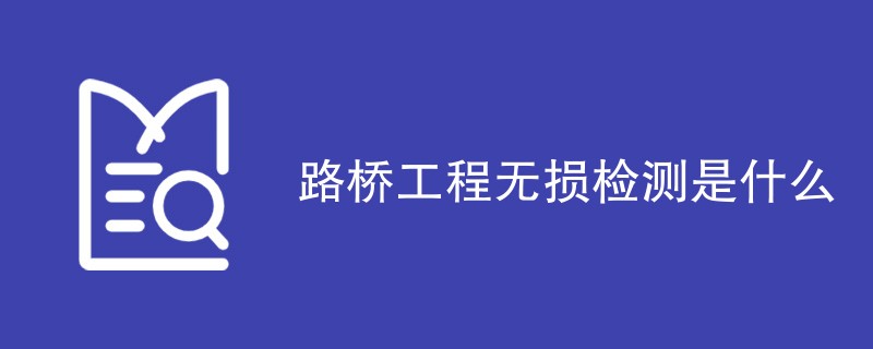 路桥工程无损检测是什么