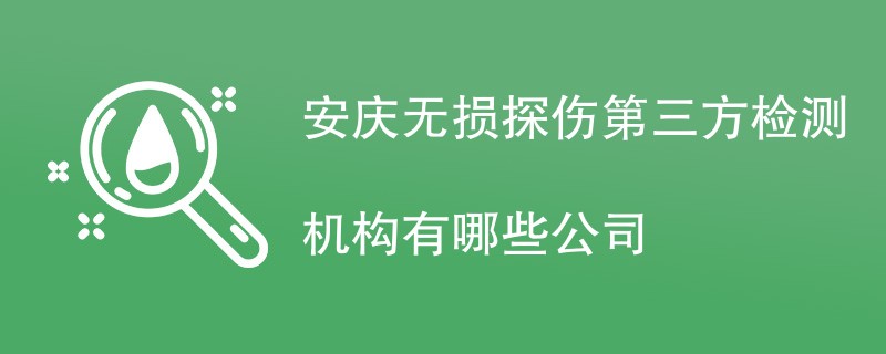 安庆无损探伤第三方检测机构有哪些公司