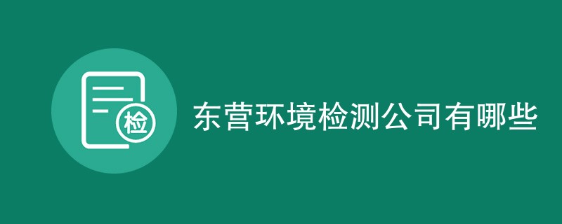 东营环境检测公司有哪些