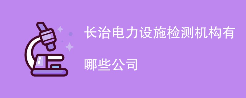 长治电力设施检测机构有哪些公司