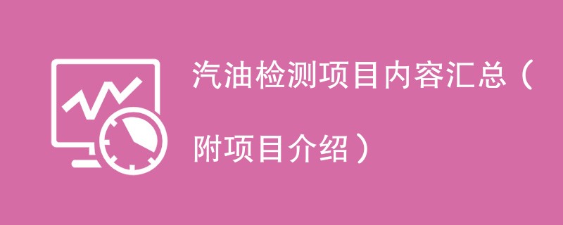 汽油检测项目内容汇总（附项目介绍）