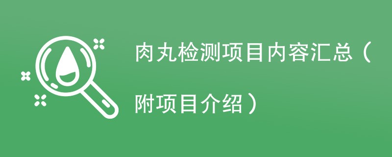 肉丸检测项目内容汇总（附项目介绍）