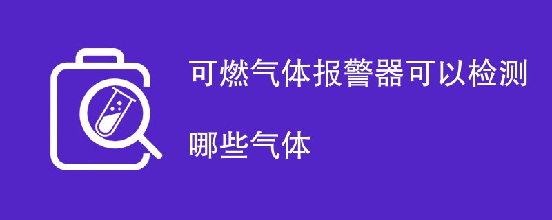 可燃气体报警器可以检测哪些气体