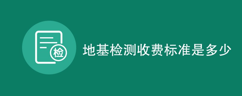 地基检测收费标准是多少