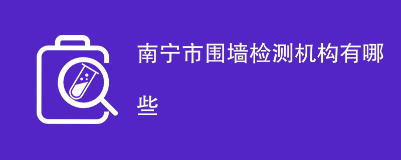 南宁市围墙检测机构有哪些