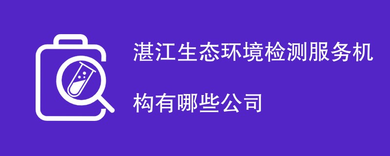 湛江生态环境检测服务机构有哪些公司