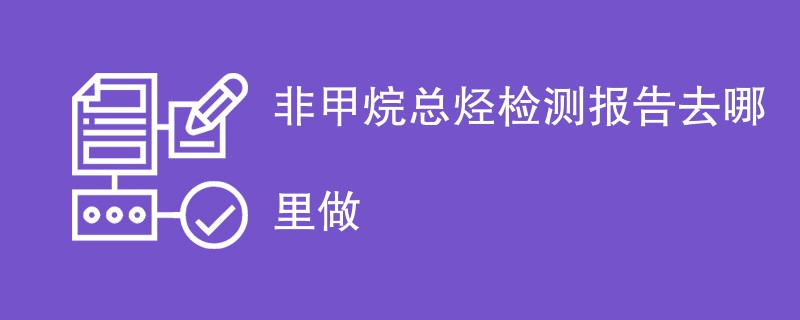 非甲烷总烃检测报告去哪里做