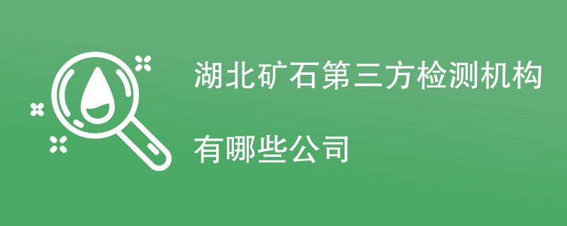 湖北矿石第三方检测机构有哪些公司