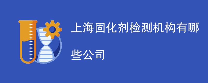 上海固化剂检测机构有哪些公司